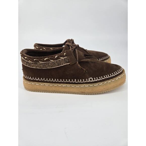 Laidback London Beaded Erku Chukka Moccasins Brown Suede Sz 38 US 7.5 New In Box - Picture 5 of 13